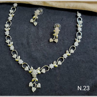 Kavita Art Silver Plated American Diamond Necklace Set