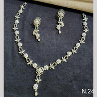 Kavita Art Silver Plated American Diamond Necklace Set