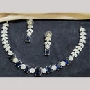 Kavita Art Silver Plated American Diamond Necklace Set