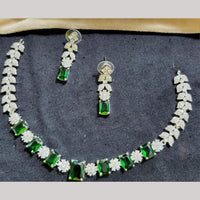 Kavita Art Silver Plated American Diamond Necklace Set