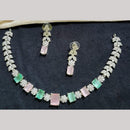 Kavita Art Silver Plated American Diamond Necklace Set
