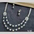 Kavita Art Silver Plated American Diamond Necklace Set