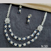 Kavita Art Silver Plated American Diamond Necklace Set