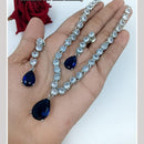 Kavita Art Silver Plated American Diamond Necklace Set