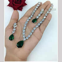 Kavita Art Silver Plated American Diamond Necklace Set