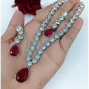 Kavita Art Silver Plated American Diamond Necklace Set
