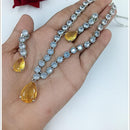 Kavita Art Silver Plated American Diamond Necklace Set