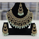 Kavita Art Gold Plated Crystal Stone And Beads Necklace Set