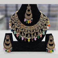 Kavita Art Gold Plated Crystal Stone And Beads Necklace Set