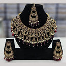 Kavita Art Gold Plated Crystal Stone And Beads Necklace Set