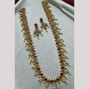 Kavita Art Gold Plated Pota Stone And Pearl Necklace Set