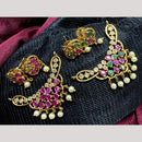 Kavita Art Gold Plated Crystal Stone And Pearl Pendant Set (1 Set Only)