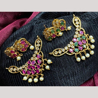 Kavita Art Gold Plated Crystal Stone And Pearl Pendant Set (1 Set Only)