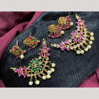 Kavita Art Gold Plated Crystal Stone And Pearl Pendant Set (1 Set Only)