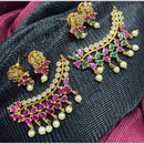 Kavita Art Gold Plated Crystal Stone And Pearl Pendant Set (1 Set Only)