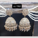Kavita Art Gold Plated Crystal Stone And Beads Kan Chain Jhumki Earrings