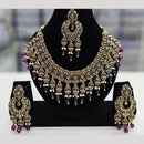 Kavita Art Gold Plated Crystal Stone And Beads Necklace Set