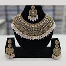Kavita Art Gold Plated Crystal Stone And Beads Necklace Set