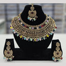 Kavita Art Gold Plated Crystal Stone And Beads Necklace Set