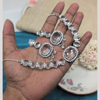 Kavita Art Silver Plated American Diamond Necklace Set