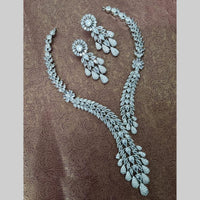 Kavita Art Silver Plated American Diamond Necklace Set