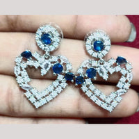 Kavita Art Silver Plated American Diamonds Dangler Earrings