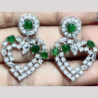 Kavita Art Silver Plated American Diamonds Dangler Earrings