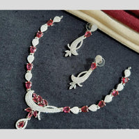 Kavita Art Silver Plated American Diamond Necklace Set