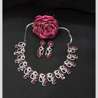 Kavita Art Silver Plated American Diamond Necklace Set