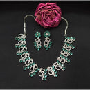 Kavita Art Silver Plated American Diamond Necklace Set