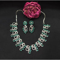 Kavita Art Silver Plated American Diamond Necklace Set