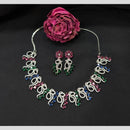 Kavita Art Silver Plated American Diamond Necklace Set