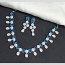 Kavita Art Silver Plated American Diamond Necklace Set