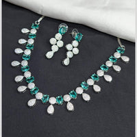 Kavita Art Silver Plated American Diamond Necklace Set