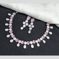 Kavita Art Silver Plated American Diamond Necklace Set
