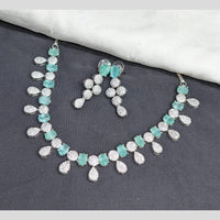 Kavita Art Silver Plated American Diamond Necklace Set