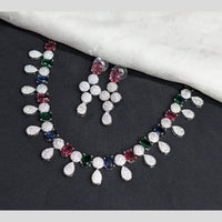 Kavita Art Silver Plated American Diamond Necklace Set
