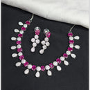 Kavita Art Silver Plated American Diamond Necklace Set