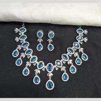 Kavita Art Silver Plated American Diamond Necklace Set