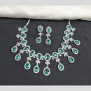 Kavita Art Silver Plated American Diamond Necklace Set