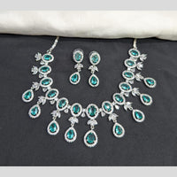 Kavita Art Silver Plated American Diamond Necklace Set