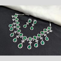 Kavita Art Silver Plated American Diamond Necklace Set