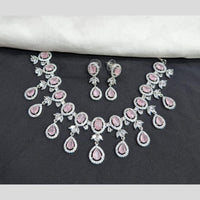 Kavita Art Silver Plated American Diamond Necklace Set