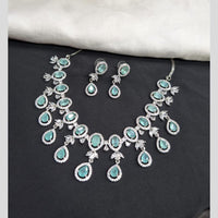 Kavita Art Silver Plated American Diamond Necklace Set