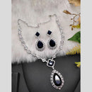 Kavita Art Silver Plated American Diamond Necklace Set