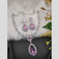 Kavita Art Silver Plated American Diamond Necklace Set