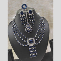Kavita Art Silver Plated American Diamond With Ring Necklace Set