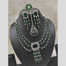 Kavita Art Silver Plated American Diamond With Ring Necklace Set