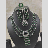 Kavita Art Silver Plated American Diamond With Ring Necklace Set