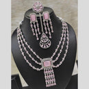 Kavita Art Silver Plated American Diamond With Ring Necklace Set